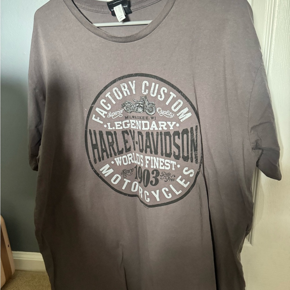 Harley-Davidson Gray Short Sleeve Tee with Vintage Logo